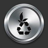 Recycle Icon on Metallic Button Collection