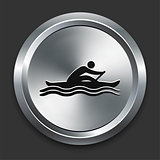 Rowing Icon on Metallic Button Collection