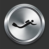 Scuba Diver Icon on Metallic Button Collection
