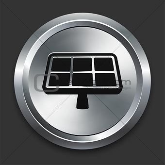Solar Panel Icon on Metallic Button Collection