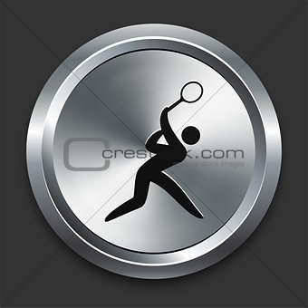 Tennis Icon on Metallic Button Collection