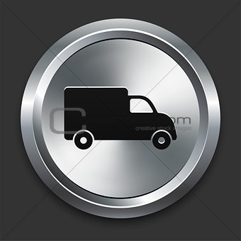 Truck Icon on Metallic Button Collection