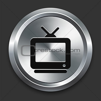 Television Icon on Metallic Button Collection