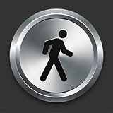 Walking Icon on Metallic Button Collection