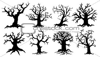 scary tree silhouettes