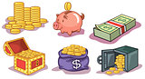 Money and coins icons