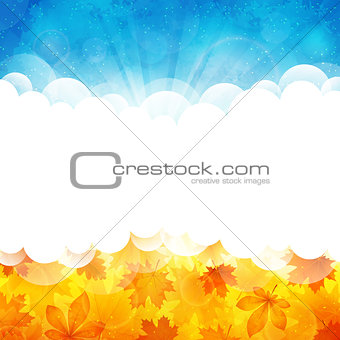 Sunny background with leaves