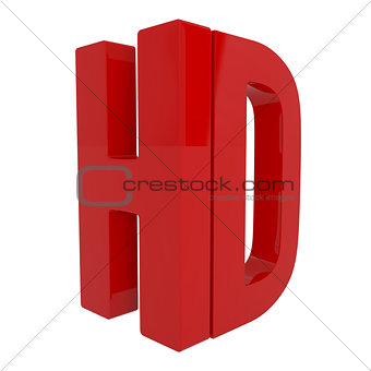 HD sign isolated on white