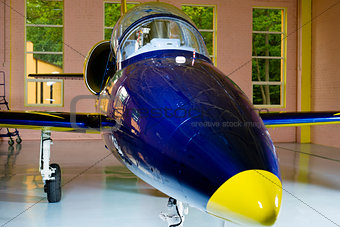 Jet airplane in the hangar