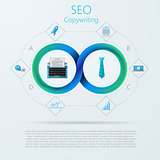 Vector infographic for SEO or copywriting with Mobius ribbon