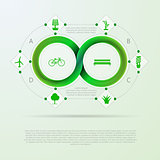 Vector infographic for ecology with Mobius stripe