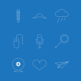 Vector outline icons for blog