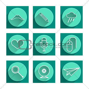 Flat vector icons for blog