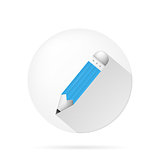 vector icon for blog. Blue pencil.