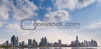Panorama panama city skyline building sea