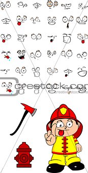 firefighter kid cartoon set3