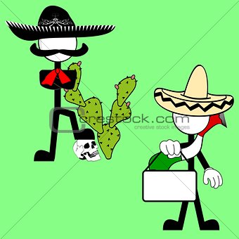 mexican mariachi pictogram cartoon set4