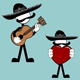 mexican mariachi pictogram cartoon set1