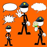 police man pictogram cartoon set2