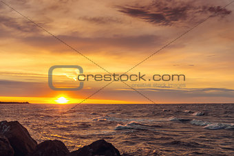 Ocean coast at sunrise