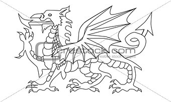 Welsh Dragon Outline