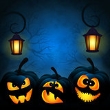Background to the Halloween with pumpkins