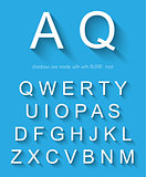 Classic alphabet with modern long shadow effect. 
