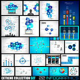 Collection of 22 Infographics for social media and clouds
