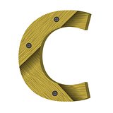 wood letter C