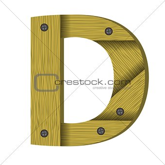 wood letter D