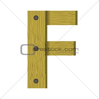 wood letter F