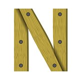wood letter N