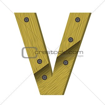 wood letter V