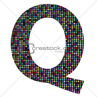 multicolor letter Q