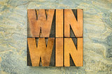 win-win in wood type