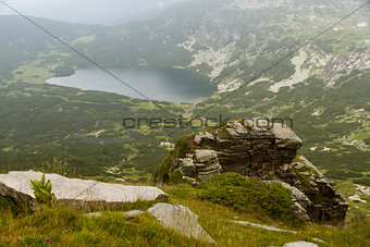 Mountains and mountain lakes in the Rila Bulgaria