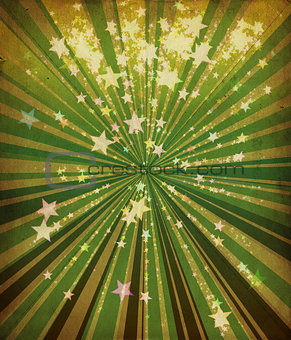 Grunge stars and green lines
