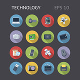 Flat Icons For Technology