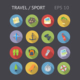 Flat Icons For Travel and Sport