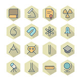 Thin Line Icons For Science and Education