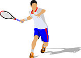 Tennis player. Colored Vector illustration