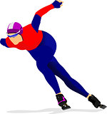 Speed skating. Vector illustration for designers