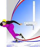 Speed skating poster. Vector illustration