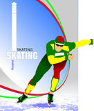 Speed skating poster. Vector illustration