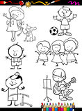 children set cartoon coloring page