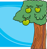 apple tree cartoon illustration