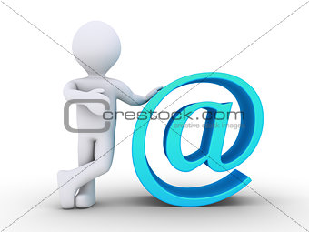 Person is next to e-mail