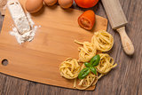 Uncooked italian pasta