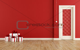 Red christmas room