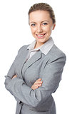Business woman portrait, crossed arms